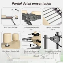 Dexmalle Foldable Pilates Equipment With High Strength Alloy Springs For Beginners -Fradel & Spies GUEST 01b170ae 318b 46b9 b53e 6730fb8f0826