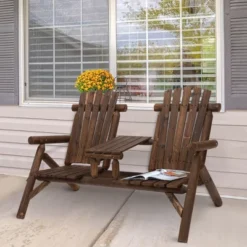 Dexmalle 2-Seat Wooden Adirondack Chair