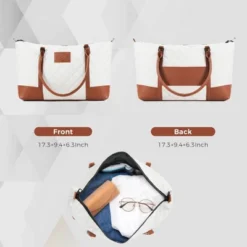 Dexmalle Carry On Luggage Suitcase Set With 360° Spinner Wheels, Ivory And Brown