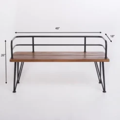 Dexmalle Industrial Wood And Metal Bench,Patio -Fradel & Spies GUEST 082d06b4 95ae 447f 994a 0814afbbe4fc
