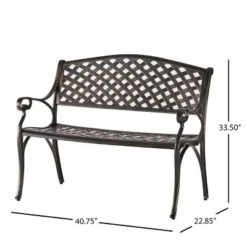 Dexmalle Black Rattan Pattern Aluminium Patio Bench -Fradel & Spies GUEST 08e17c97 6dfd 417f a1e5 ee41214031d5
