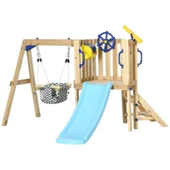 Dexmalle Wooden Swing Set Outdoor Playset With Baby Swing Seat -Fradel & Spies GUEST 0a702b57 16ff 43a2 bc86 c9491ca9a6db