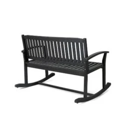 Dexmalle Elegant Patio Slatted Rocking Loveseat With Armrests -Fradel & Spies GUEST 0e376946 e0f6 4b81 a7ce d68e73f39722
