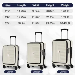 Dexmalle 3-Piece Hard Shell Luggage Set (20", 24", 28") -Fradel & Spies GUEST 10a24844 70b3 4e26 8d25 067bda02e04f