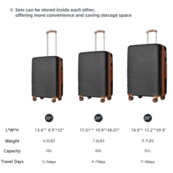 Dexmalle 3 Piece Double Spinner 8 Wheels Suitcase With TSA Lock -Fradel & Spies GUEST 113192ca 9a17 4b92 b24e 9810c3b26083