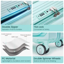 Dexmalle Luggage Sets 3 Piece, Expandable Carry On Luggage With TSA Lock -Fradel & Spies GUEST 1391bd9d db82 4b0d bc46 8d06dbd6786a