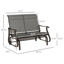 Dexmalle Patio Glider Loveseat Chair With Powder Coated Steel Frame -Fradel & Spies GUEST 139a94f0 3e7e 4a93 bfa5 f12e01b6a69e
