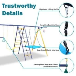 Dexmalle Outdoor A-Frame Heavy-Duty Metal Swing Sets With Slide -Fradel & Spies GUEST 17f4e7bf c3bb 4ac5 ae4e 351502675785