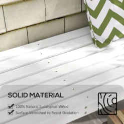 Dexmalle White Patio Park Bench With Slatted Seat -Fradel & Spies GUEST 185d3dd7 eaf5 43de b98a 213bd537b21e