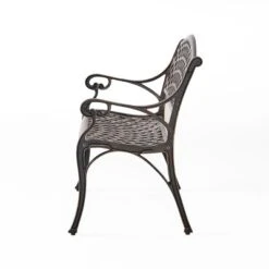 Dexmalle Black Rattan Pattern Aluminium Patio Bench -Fradel & Spies GUEST 194d9c6b f77a 4f8d 9a78 34d2b17ecdfc