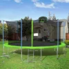 Dexmalle 16FT Round Outdoor Trampoline For Kids With Safety Enclosure Net, Basketball Hoop And Ladder