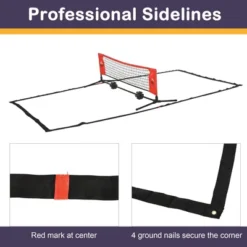 Dexmalle 10ft Portable Soccer Tennis/Pickleball/Badminton/Mini Tennis Net W/ Sideline For Training -Fradel & Spies GUEST 1baff321 3726 4d70 aaa1 3cac9a9c4cc3