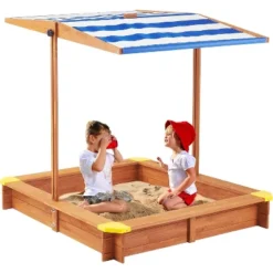Dexmalle 46" Wooden Sand Box W/Adjustable Canopy -Fradel & Spies GUEST 1d7fa2f3 1bd3 4795 b50f cb14a8f07d2b