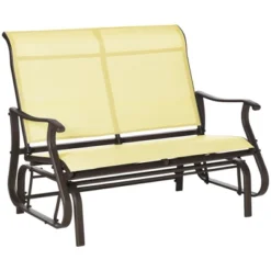Dexmalle Beige Patio Glider Bench With Powder Coated Steel Frame -Fradel & Spies GUEST 1dd1bf9a d6a2 455a a0b5 cf5a6c1f08e6