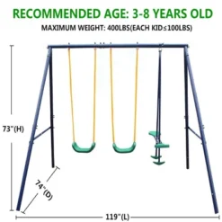 Dexmalle Metal Swing Set Outdoor With Glider For Kids -Fradel & Spies GUEST 21e979f5 54ce 4b06 8fc2 39191451720e