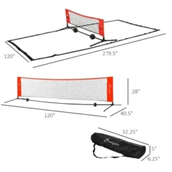 Dexmalle 10ft Portable Soccer Tennis/Pickleball/Badminton/Mini Tennis Net W/ Sideline For Training -Fradel & Spies GUEST 23f4ab0f 2523 4533 9469 df21486c9718