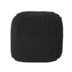 Dexmalle Dark Gray Knitted Cotton Pouf Cube Pouf -Fradel & Spies GUEST 299b586d 3f19 4689 9c3d 31c25bca8e0d