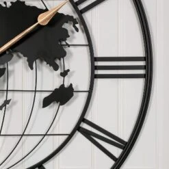 Dexmalle 36 Inch Large Black Metal Wall Clock -Fradel & Spies GUEST 29f58965 647f 4587 9ede 52b9315dd376