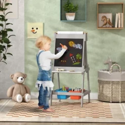 Dexmalle Double Sided Whiteboard & Chalkboard For Toddlers