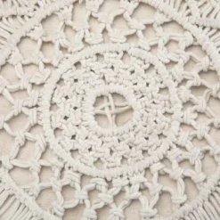 Dexmalle Unique White Bohemia Round Macrame Pouf Ottoman -Fradel & Spies GUEST 33436543 b260 4d2f aab4 13178112d149