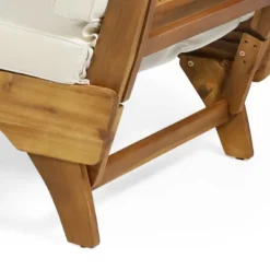 Dexmalle Teak Expandable Acacia Wood Patio Couch With Adjustable Armrests And 4Pillows -Fradel & Spies GUEST 35d0a5b1 cd21 4c86 b3db b495c1a44061