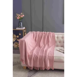 Dexmalle Decorative Pink Cotton Throw Blanket With Tassels,2Pack 8 Dexmalle Decorative Pink Cotton Throw Blanket With Tassels,2Pack -Fradel & Spies GUEST 38bfd98b 9172 4da9 9d5d 18d59a1e912c