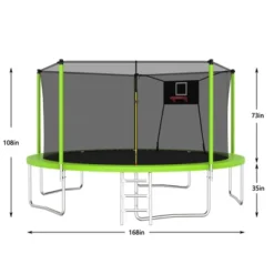 Dexmalle 14FT Trampoline ,Sports Fitness Trampolines With Enclosure Net -Fradel & Spies GUEST 3a3fc445 71fc 4419 bdeb 794598b4faf8