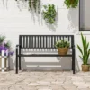 Dexmalle 50" Black Metal Patio Garden Bench -Fradel & Spies GUEST 3d15429d 029c 4eaf 97f0 0cb7b5ceeec2
