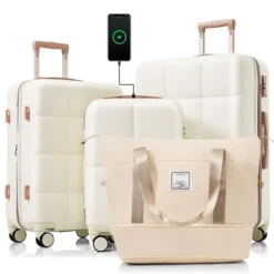 Dexmalle Expandable ABS Durable Suitcase With Travel Bag -Fradel & Spies GUEST 3ea75646 890c 4258 805b ddc048890042
