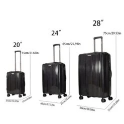 Dexmalle Black Luggage Set PP Material Travel Suitcase Set With Spinner Wheels -Fradel & Spies GUEST 4187a58d 9eec 4544 917a ffcbecebc930
