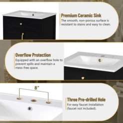 Dexmalle 24-Inch Bathroom Vanity With Double Storage Racks -Fradel & Spies GUEST 447354dd fd8c 424d a001 bce05dbb3b3f