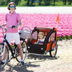 Dexmalle 2-Seat Child Bike Trailer For Kids