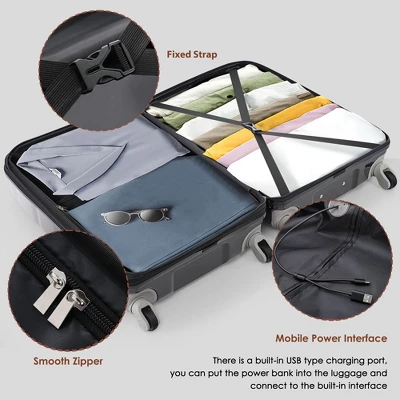 Dexmalle ABS+PC Hard Shell Luggage With Spinner Wheels 3 Dexmalle ABS+PC Hard Shell Luggage With Spinner Wheels