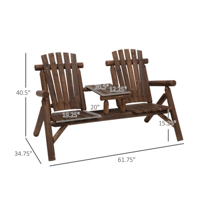 Dexmalle 2-Seat Wooden Adirondack Chair 10 Dexmalle 2-Seat Wooden Adirondack Chair - Image 8
