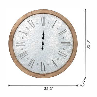 Dexmalle Grant Oversized Wall Clock With Fir Wood Frame 10 Dexmalle Grant Oversized Wall Clock With Fir Wood Frame - Image 8