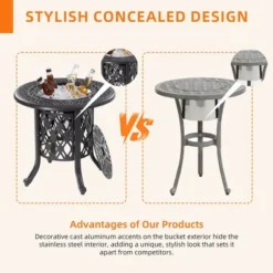 Dexmalle Patio Table With Removable Ice Bucket -Fradel & Spies GUEST 4c689523 2211 4deb 9d82 fd9a6e15f870