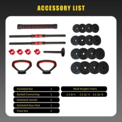 Dexmalle 90LB 4-in-1 Adjustable Dumbbell Set