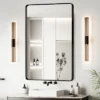 Dexmalle 24x30 Inch Black Aluminium Frame Bathroom Mirror