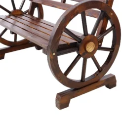 Dexmalle Brown Patio Wooden Wagon Wheel Bench -Fradel & Spies GUEST 5204c197 4ca5 411e 85ba 07e53acfe9ce