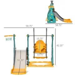 Dexmalle 3 In 1 Toddler Swing And Slide Set -Fradel & Spies GUEST 54415ae1 ad1a 404d 893d b0777761f255