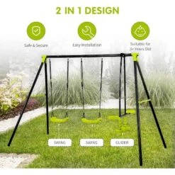 Dexmalle Interesting Triple Children Metal Safe Swing Set