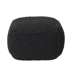 Dexmalle Dark Gray Knitted Cotton Pouf Cube Pouf -Fradel & Spies GUEST 5b157f75 3691 449b b346 9bd76a2e9056