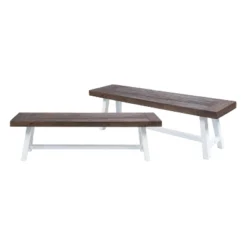 Dexmalle Brown Rustic Outdoor Patio Bench,Set Of 2 -Fradel & Spies GUEST 5bdfb20c 6072 484a b7d2 96d8f9fdec2f