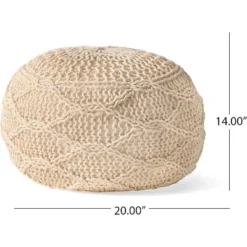Dexmalle Malibu Knitted Wool 20 X 20 Round Pouf -Fradel & Spies GUEST 604a4dfd b90f 4852 8b54 04a186e0c204