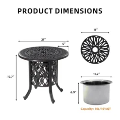 Dexmalle Patio Table With Removable Ice Bucket -Fradel & Spies GUEST 634b1e08 02a9 48a9 b158 6d68c6955429