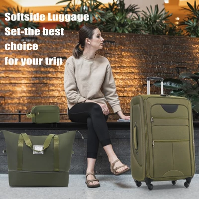 Dexmalle Softside Luggage Expandable 3 Piece Set Suitcase 3 Dexmalle Softside Luggage Expandable 3 Piece Set Suitcase