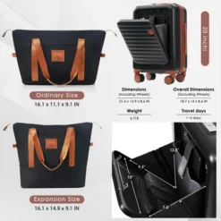 Dexmalle Front Opening 20-Inch Carry-On Luggage With Expandable Travel Bag -Fradel & Spies GUEST 63fc79dc f161 422f 9fa6 2933594bd2bb