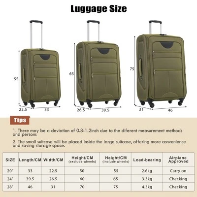 Dexmalle Softside Luggage Expandable 3 Piece Set Suitcase 5 Dexmalle Softside Luggage Expandable 3 Piece Set Suitcase - Image 3