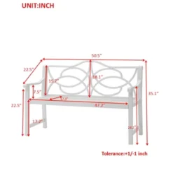 Dexmalle White Outdoor Garden Patio Bench -Fradel & Spies GUEST 66862897 942d 4d77 9914 b5a6f19ba6fc