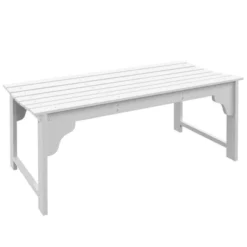 Dexmalle White Patio Park Bench With Slatted Seat -Fradel & Spies GUEST 68777e37 b1e7 4012 b349 5517c246fc6e